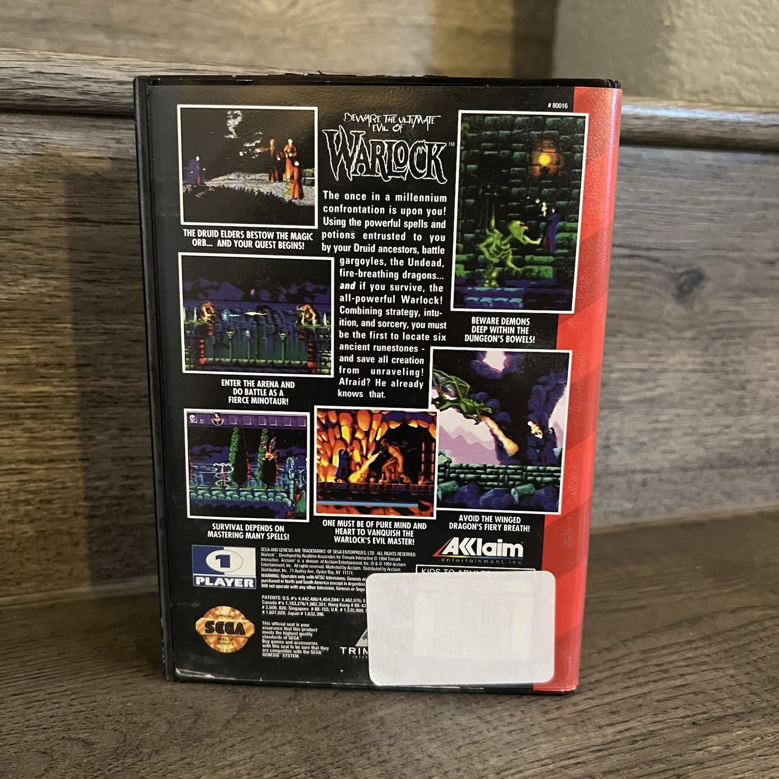 Warlock (Sega Genesis, 1994) Original Case & Cover Artwork ONLY