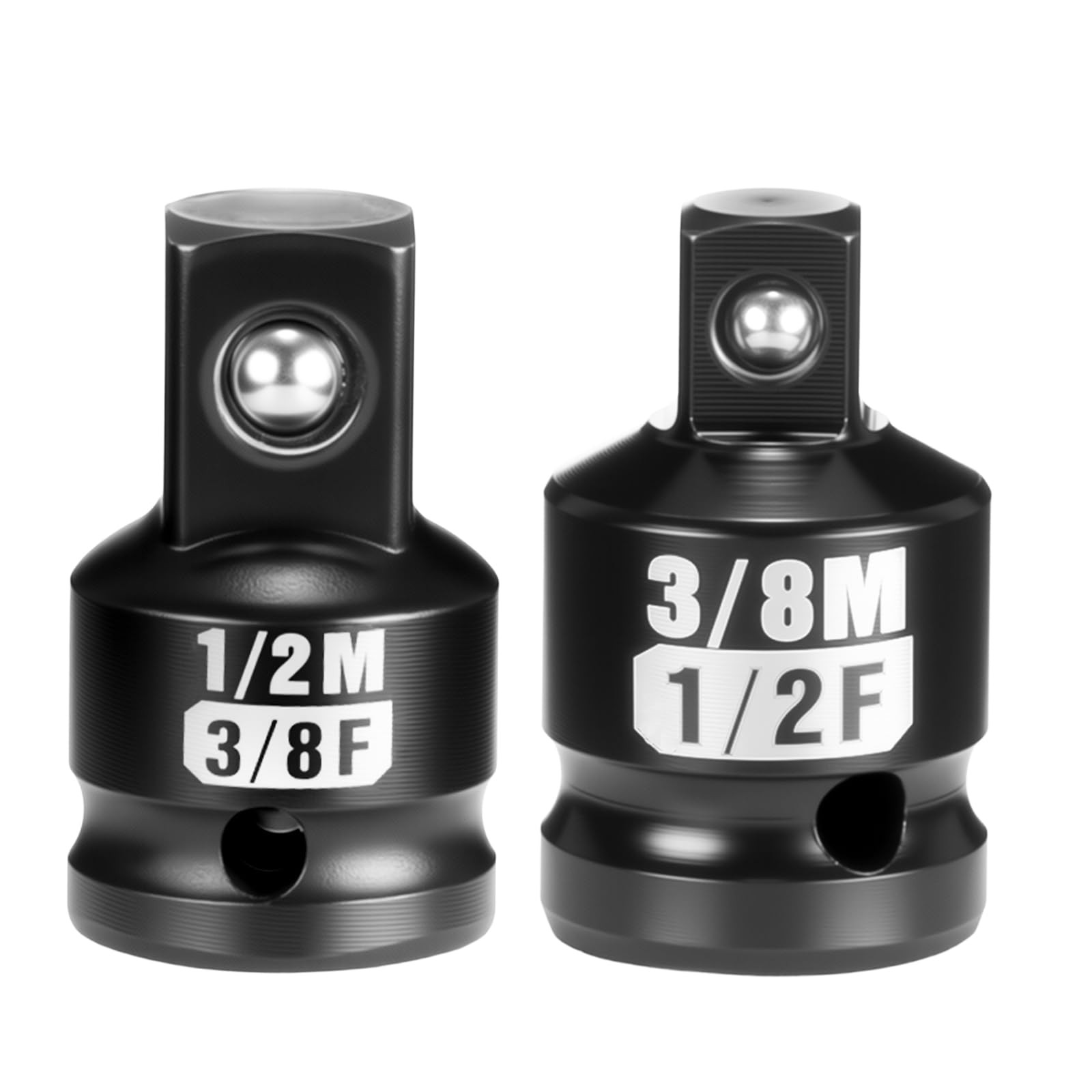 3/8"F to 1/2"M & 1/2"F to 3/8"M Square Socket Adapter 2PCS Set,CR-MO Steel