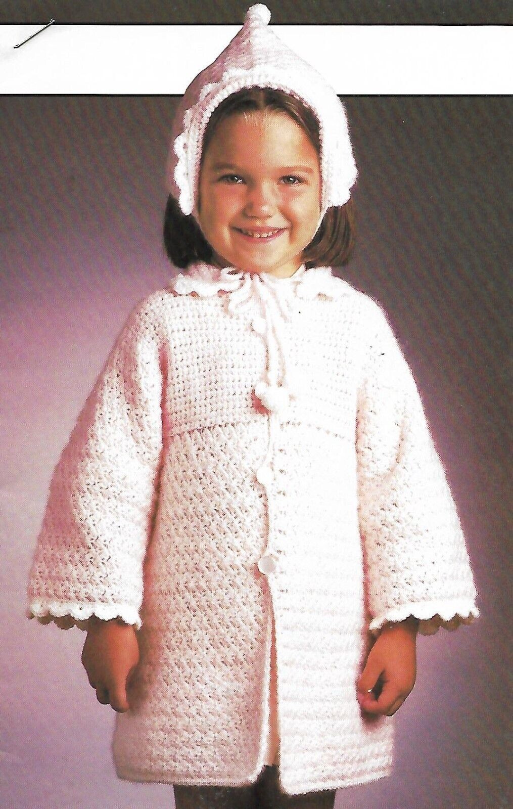 Little Girl's Winter Coat & Cap crochet pattern instructions