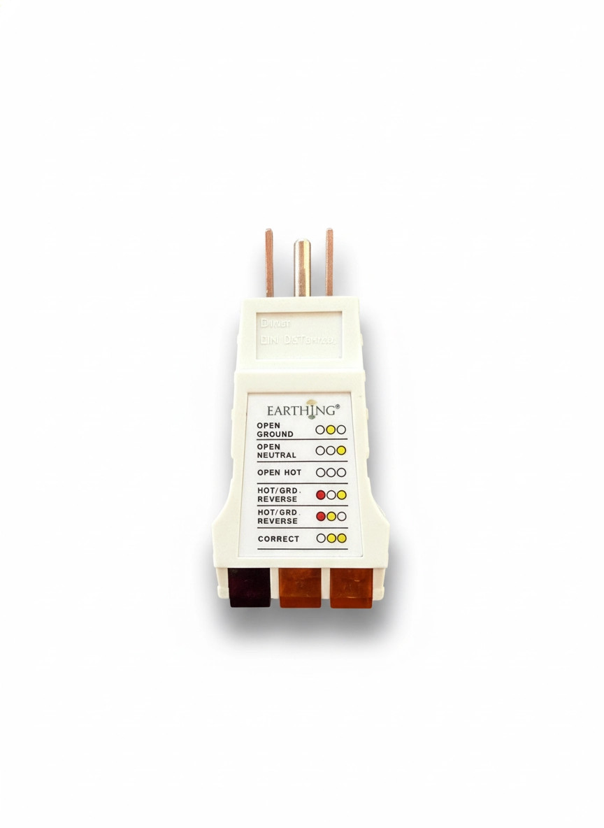 Earthing Brand Outlet Circuit Tester Plug 3-Prong Wiring Checker