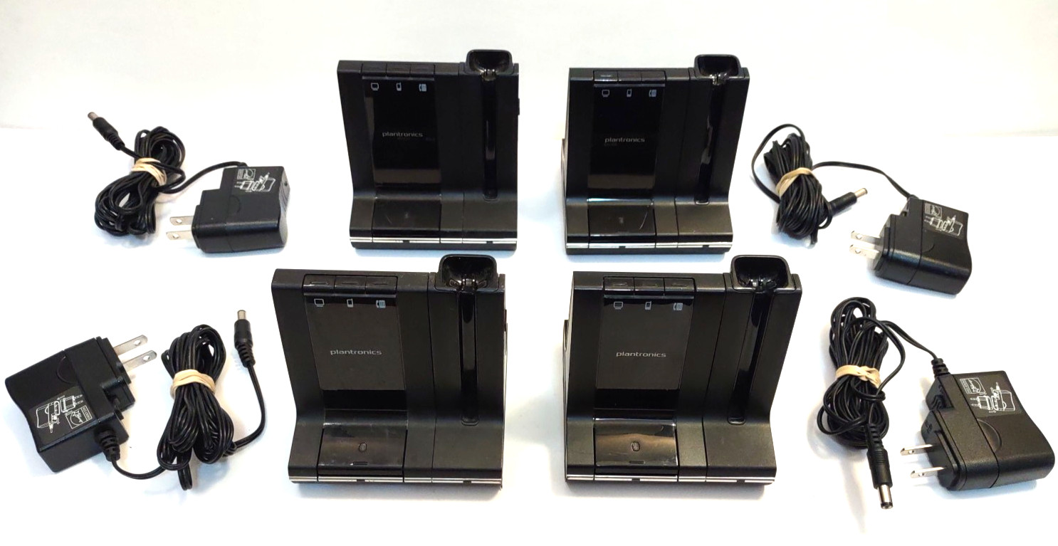Lot of 4 Plantronics Savi W745 WO2 W02 Charging Base WH210 WH500 86507-01