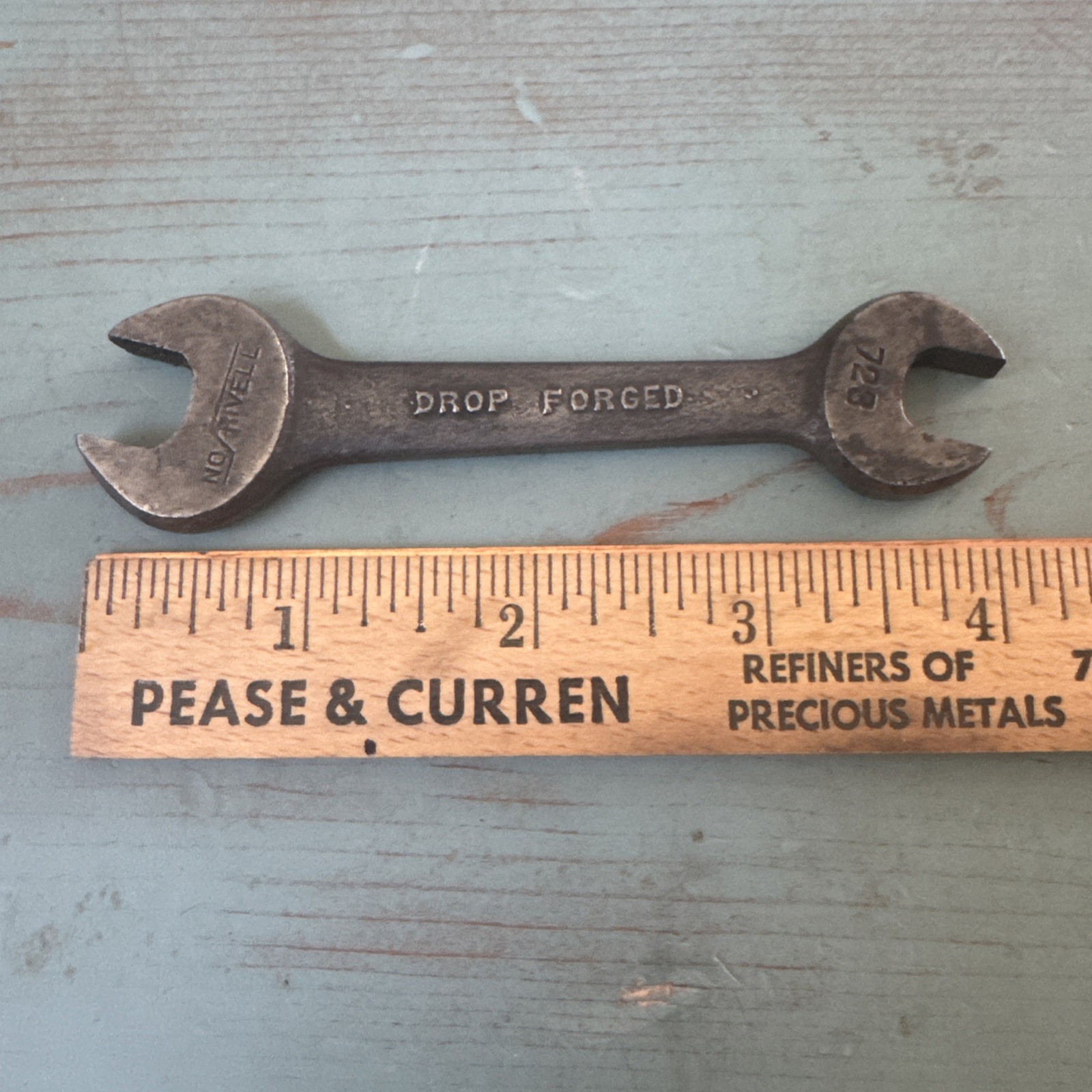 VINTAGE No. 728 NORIVELL or NO-RIVELL OPEN WRENCH /8 X 7/16 (BY VLCHEK) USA
