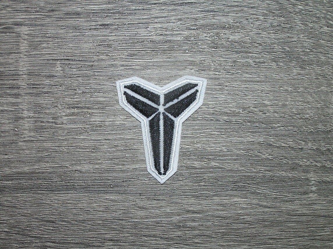 Kobe Bryant Mamba White/Black Basketball Embroidered Iron On Patch 1.5" x 1.75"