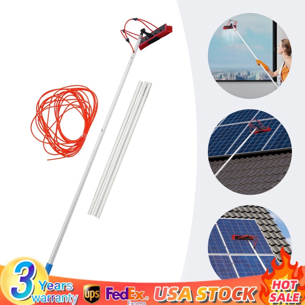 Solar Panel Cleaning Brush Outdoor Window Adjustable Pole Cleaning Kit Modern