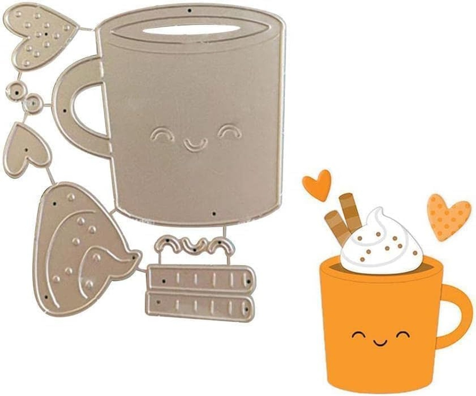 Coffee Cup Die Cuts for Card Making, Scrapbooking Die-Cuts,Metal Cutting Dies...