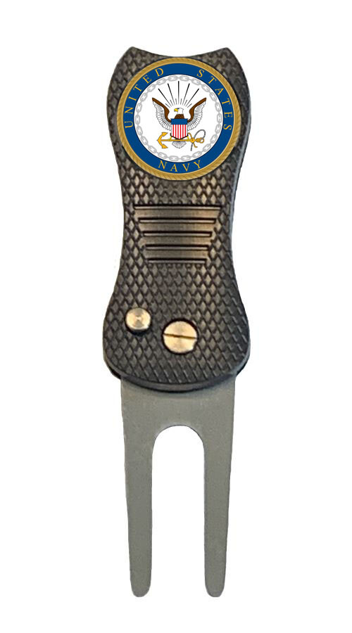 US Navy Seal Golf Ball Marker w/ Premium Switchblade Divot Tool