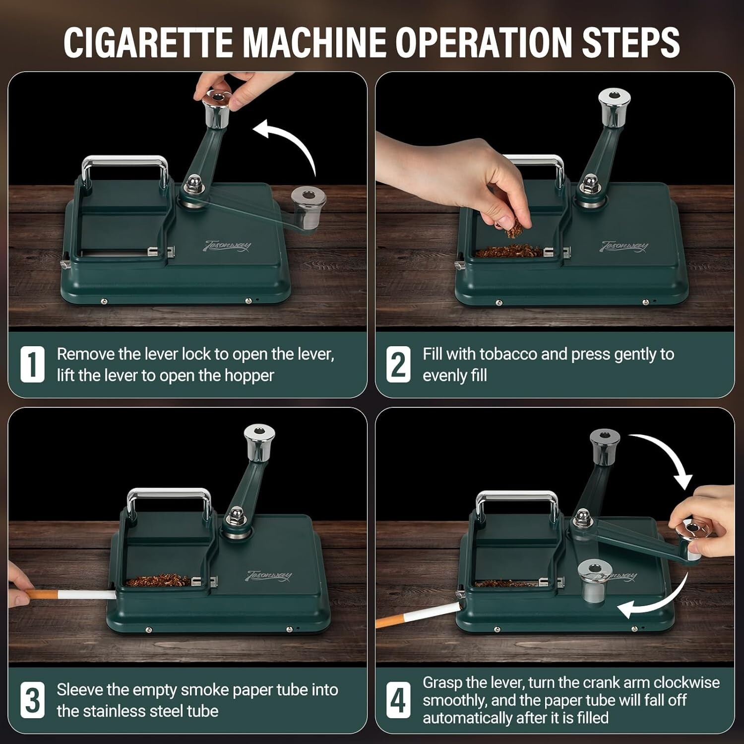 Cigarette Rolling Machine Tobacco Hand Operation Injector Maker Roll Your Cigar