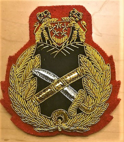 NEW SINGAPORE GENERAL HAT CAP BADGE HAND EMBROIDERED FREE SHIP USA CP MADE
