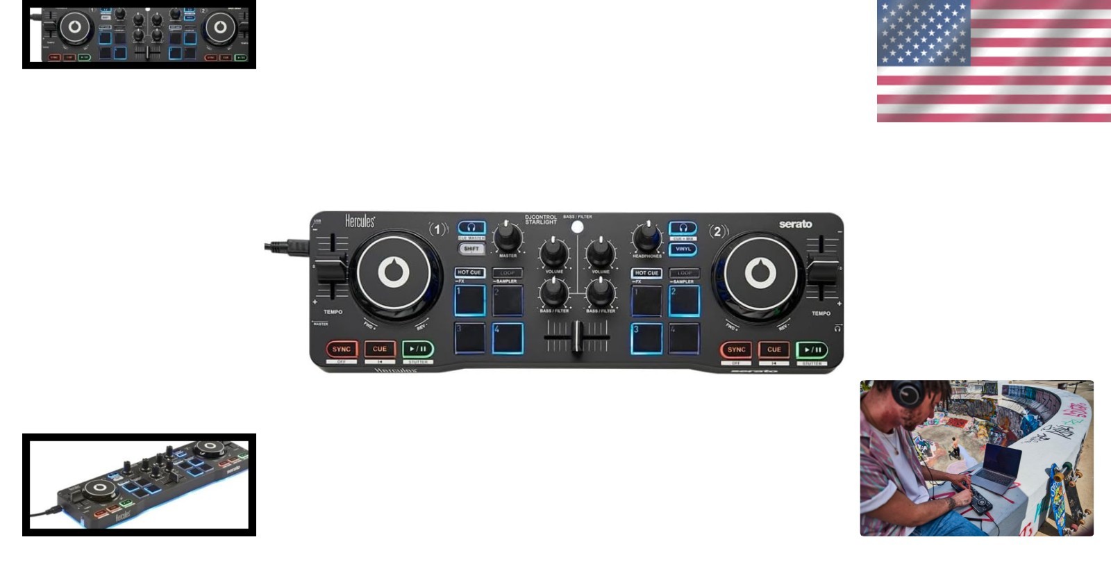 Serato DJ Lite Controller with Built-in Sound Card
