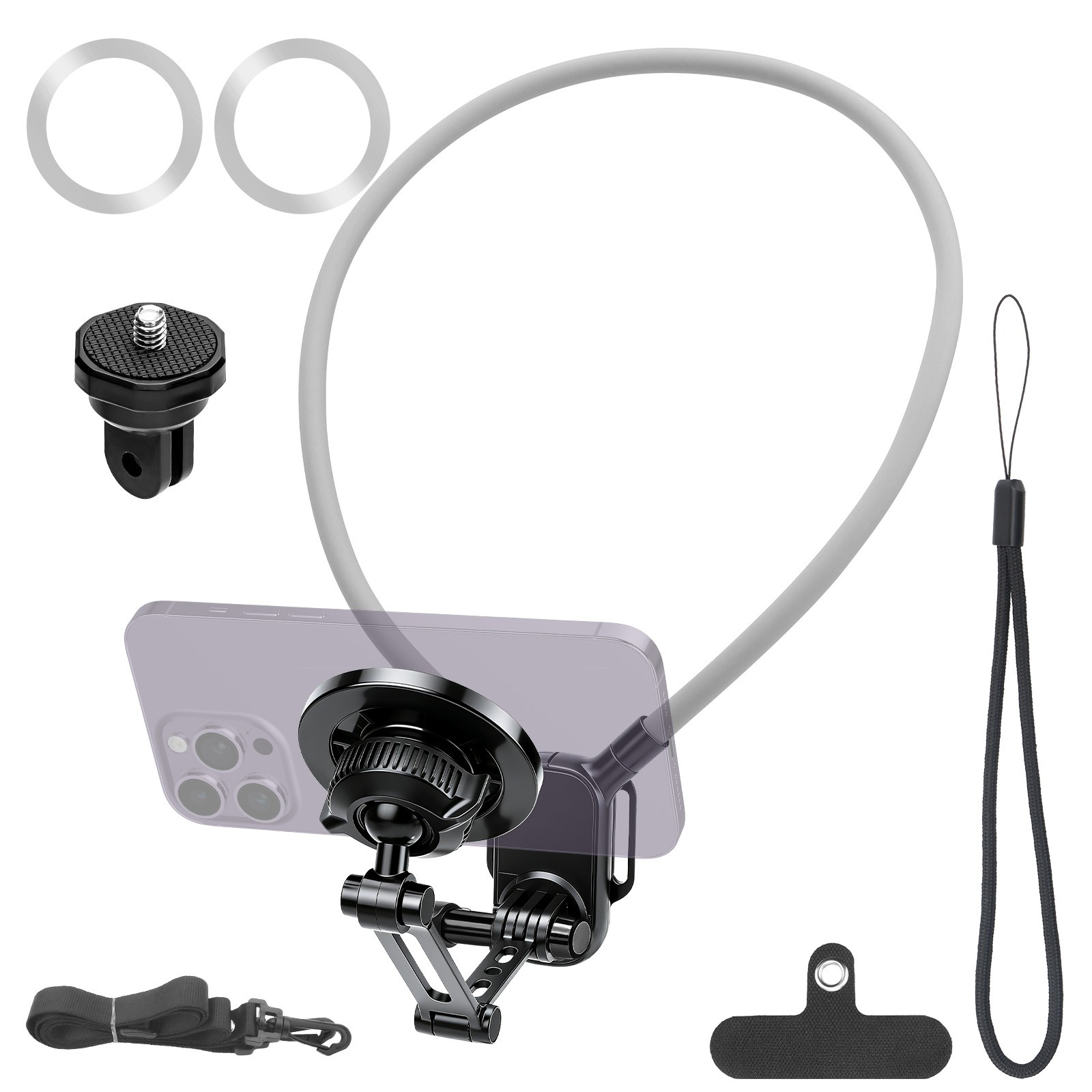 Magnetic Neck Mount Hand-free POV Vlog Phone Holder For iPhone 17/16/15 Android