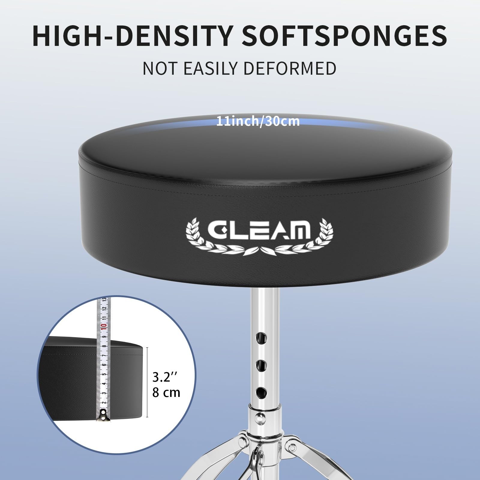 GLEAM Drum Throne Height Adjustable - Drum Seat Thick Padded Universal Drum S...
