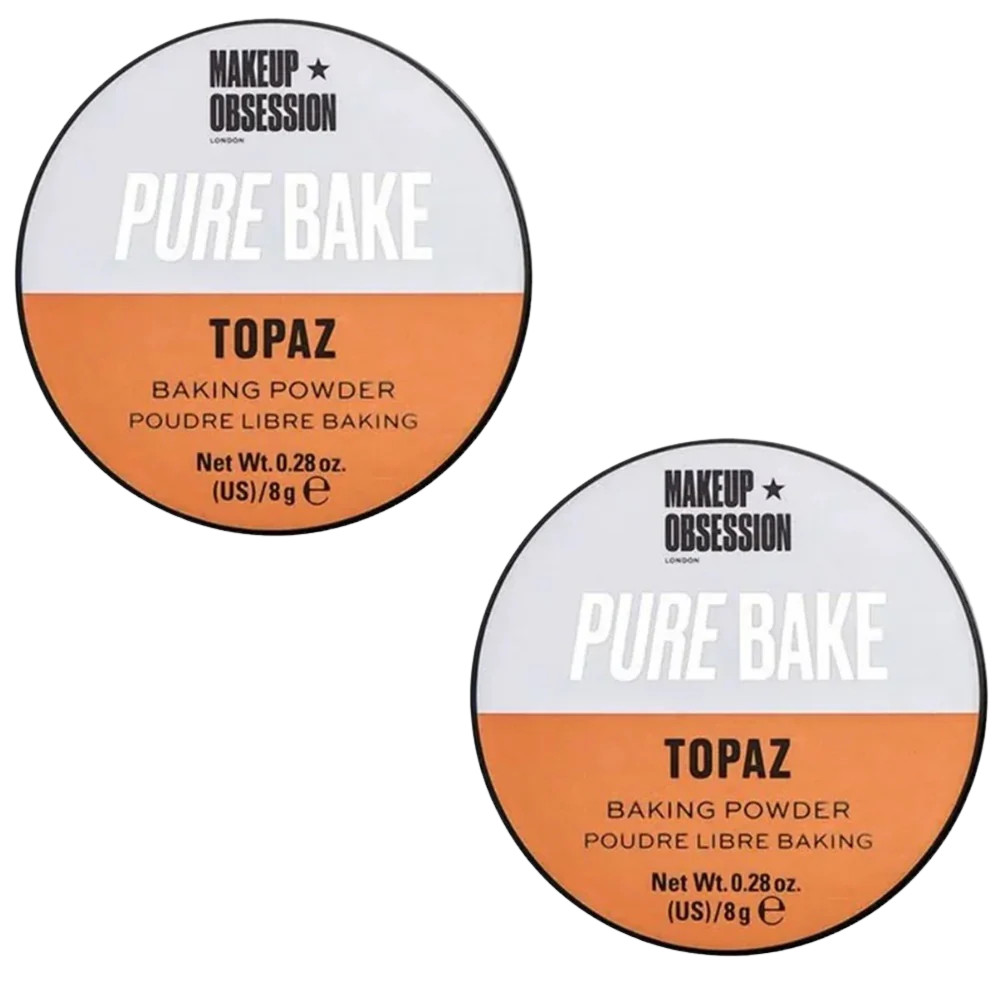 Pack of 2 Revolution Beauty Makeup Obsession Pure Bake Baking Powder, Topaz