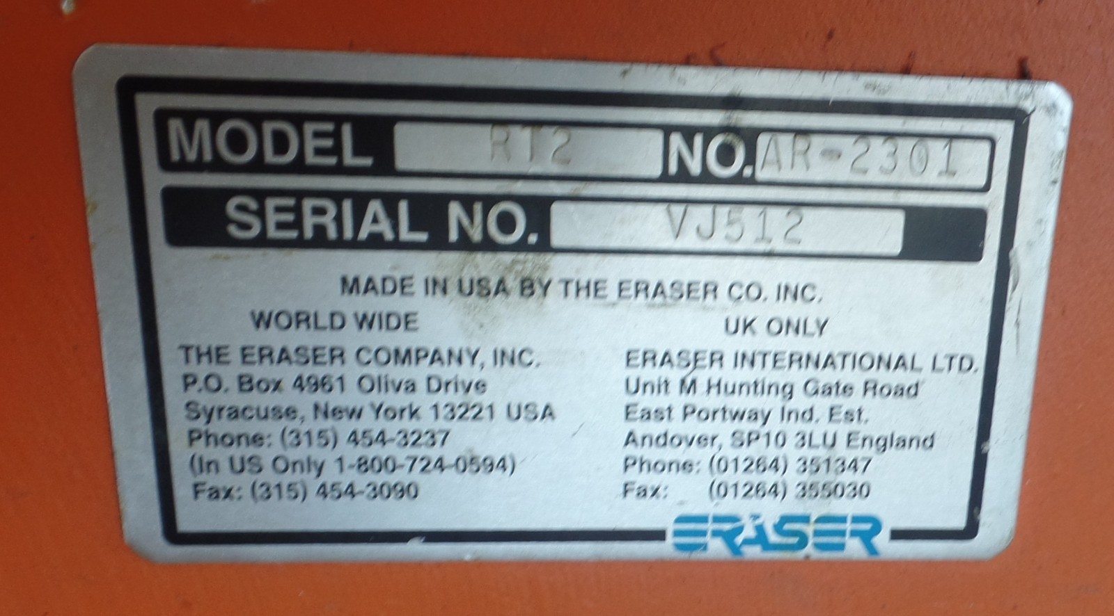 Eraser RT 2 Wire Stripper - Benchtop, Tested & Working