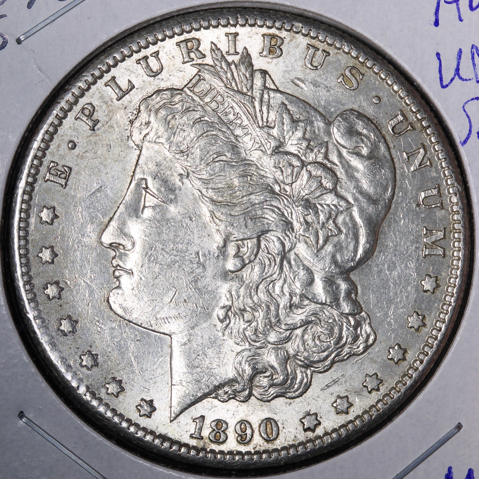 1890-S Morgan Silver Dollar AU+/UNC SEMI PL E366 RWMM