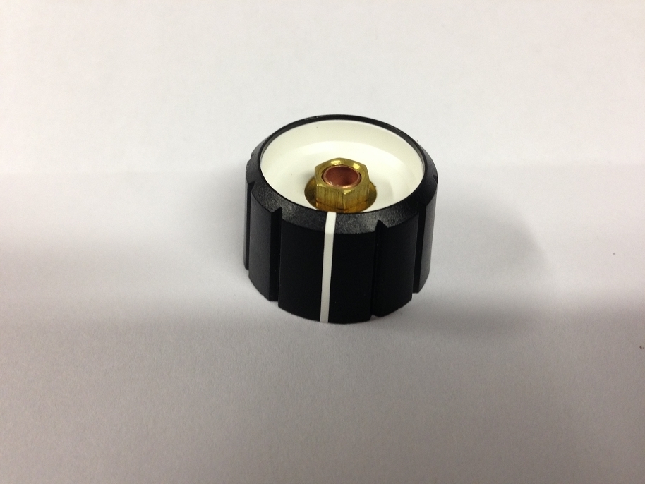 Neutrik Rean Black Knob With White Line C280H-09-R6 28mm Collet 6mm/O/F NOS