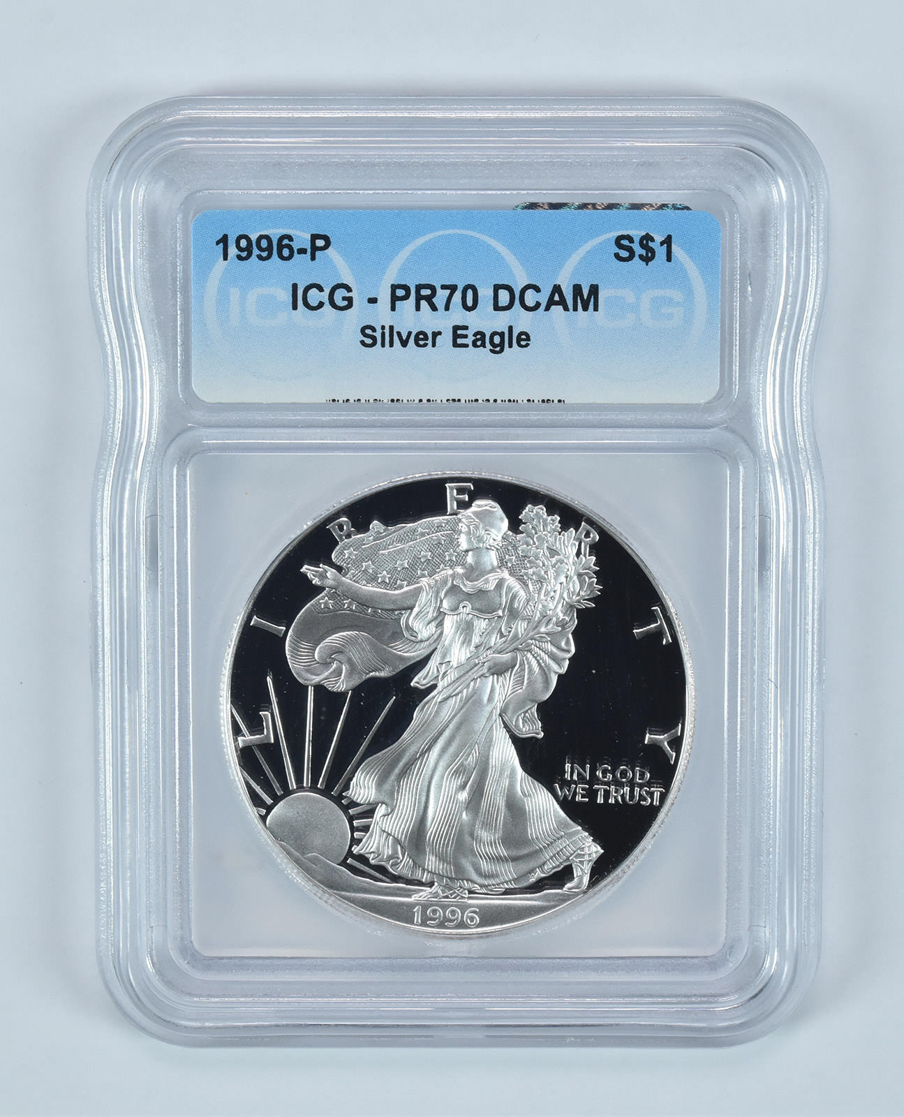 1996-P American Silver Eagle PR70 DCAM ICG