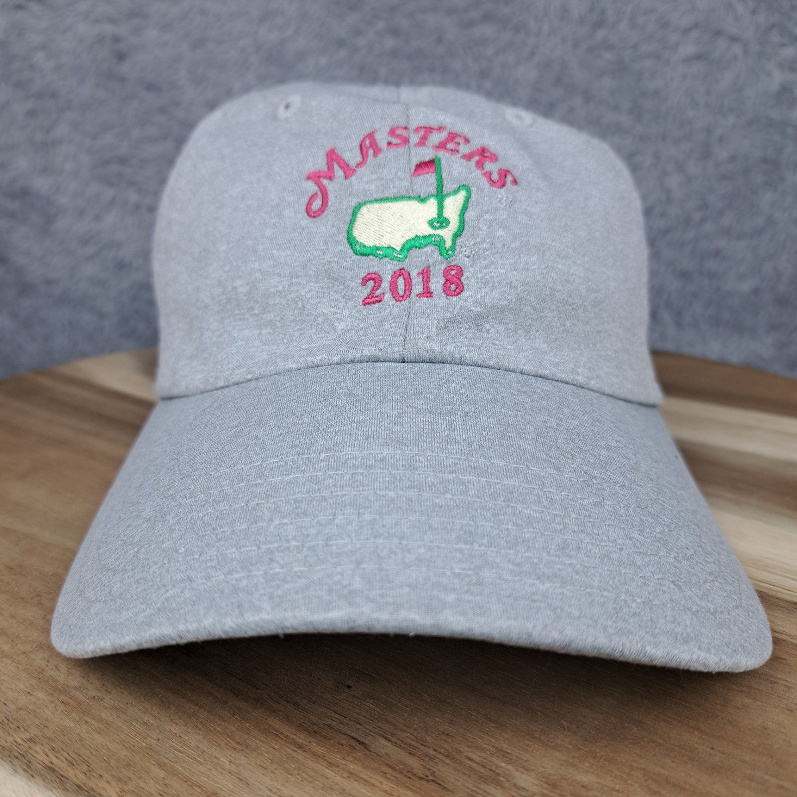 The Masters Hat Cap Strap Back Gray Preformance Light Augusta American Needle