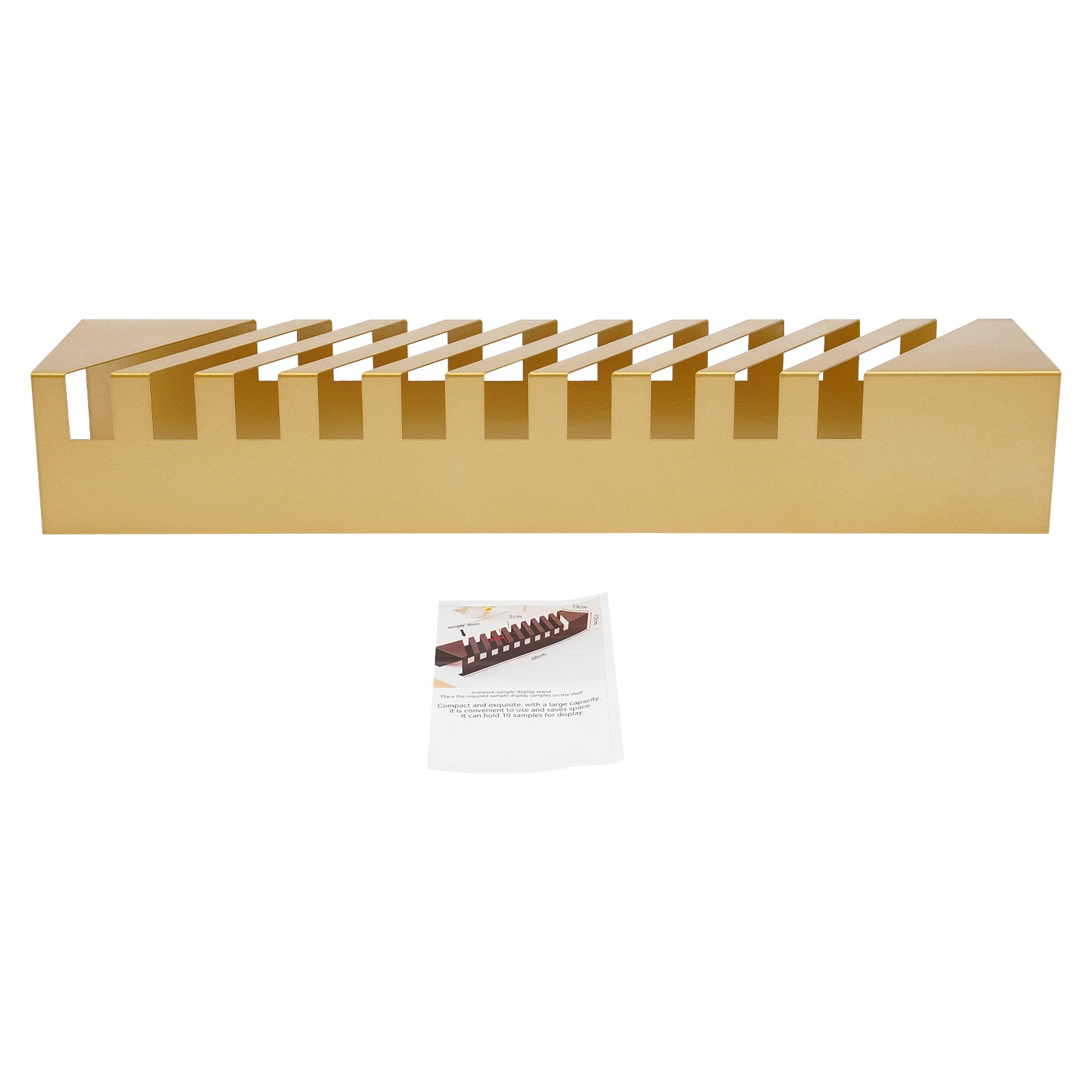 Gold Tile Display Rack 10 Slots Tabletop Slanted Sample Holder Iron