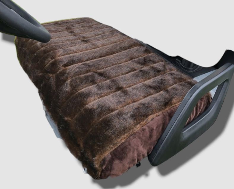 $195 Donna Salyers' Fabulous-Furs Brown Faux-Fur Removable Golf Cart Seat Cover