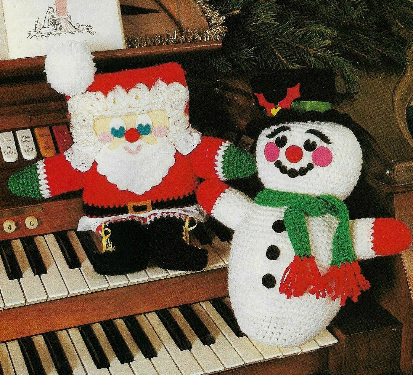 WEE ST. NICK SANTA & ROLY POLY SNOWMAN DOLLS CROCHET PATTERN INSTRUCTIONS