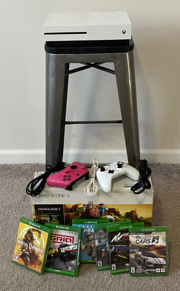 Microsoft XBox One S 1TB Console White-Includes 6 Games Bundle Package