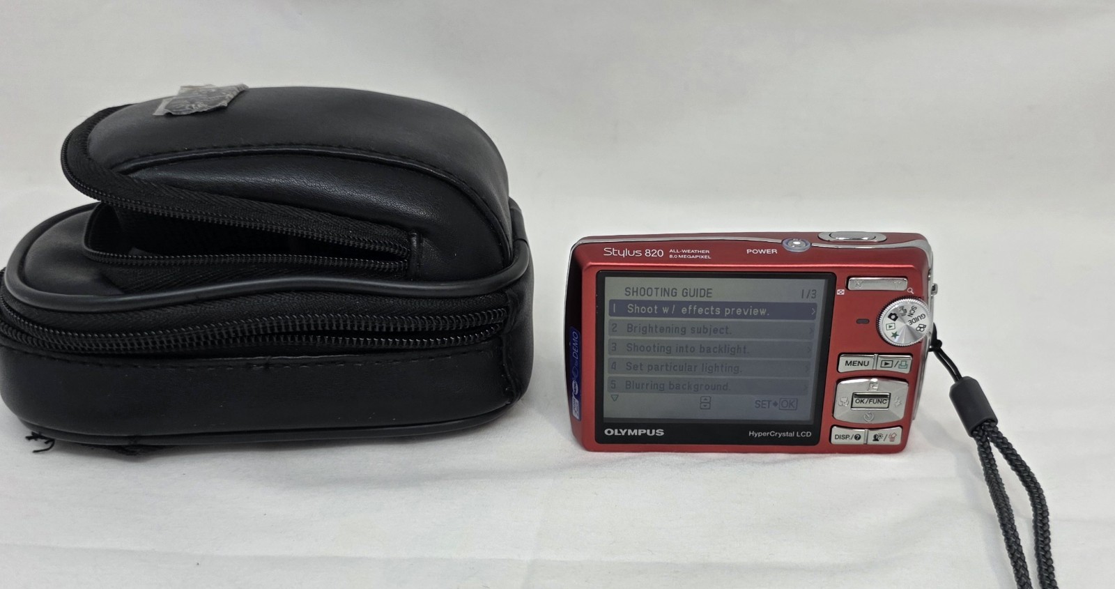 Olympus Stylus 820 8.0MP Compact Camera Red With Battery — TESTED WORKING