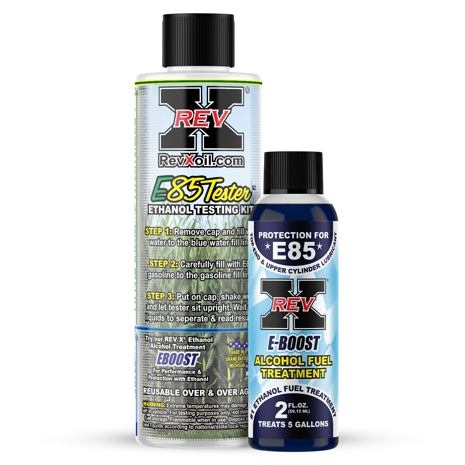 REV X E85 Tester + EBoost Ethanol Fuel Treatment Sample - #1 Ethanol Test Kit