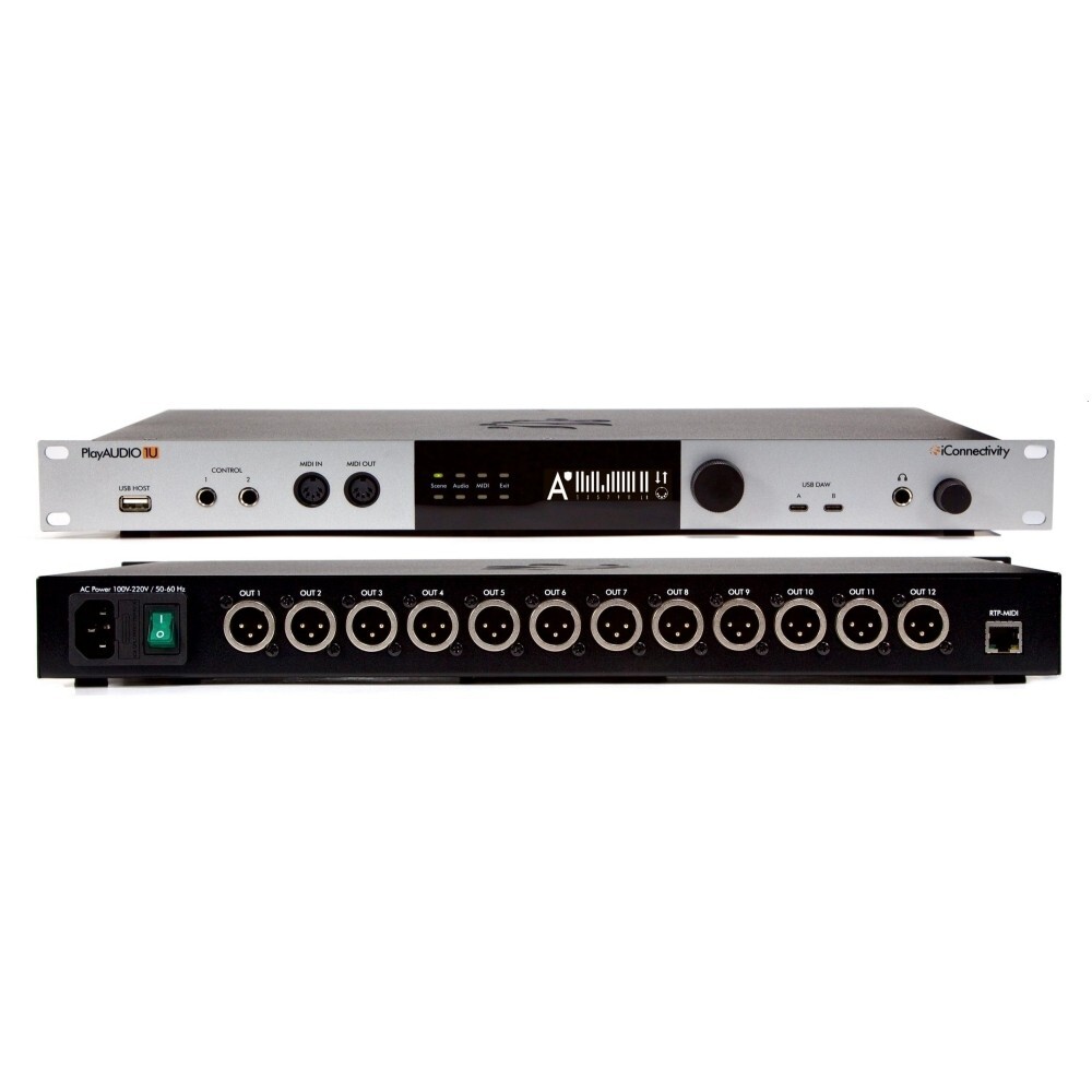 iCONNECTIVITY PLAYAUDIO1U Rackmount Live Pro MIDI/Ethernet/USB Audio Interface