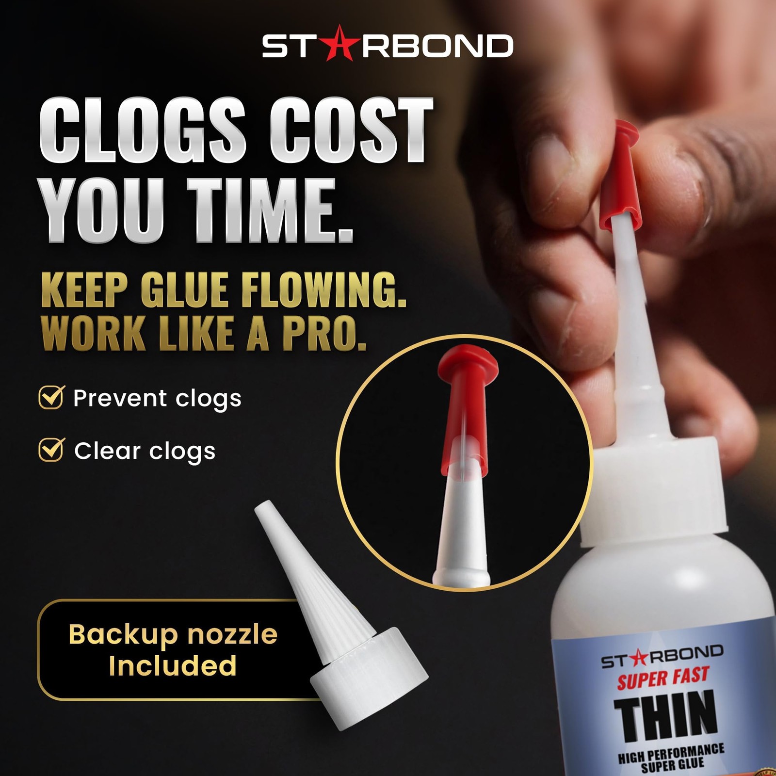 Starbond Super Fast Thin CA Glue – Pro Kit with 2 ounce, Clear