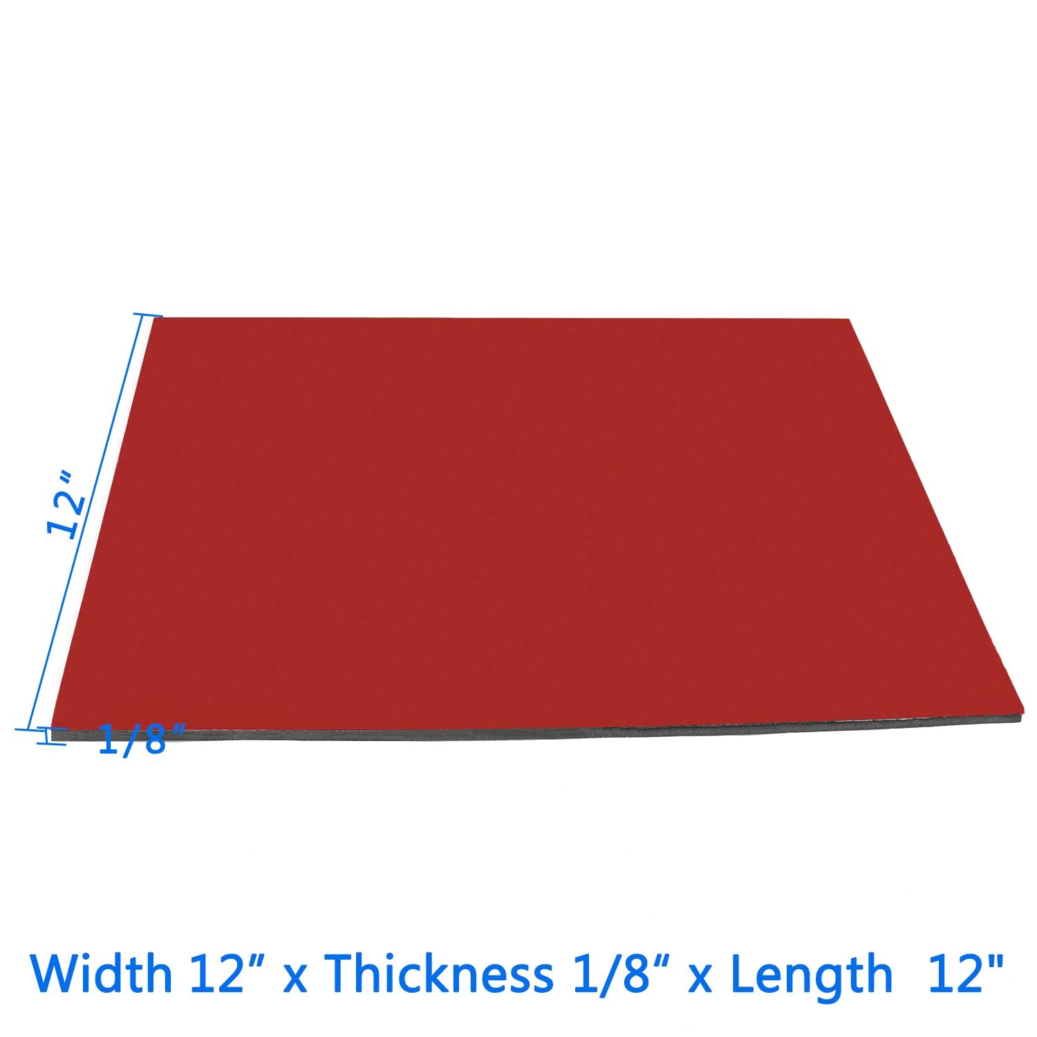 HooTown Adhesive Solid Rubber Strips, 12” W x 12" L, 1/8" Thick