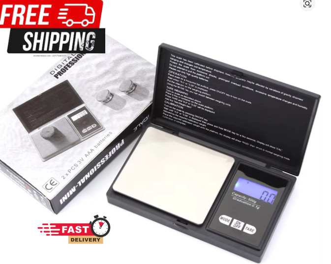 Digital Scale 1000g x 0.1g Jewelry Gram Silver Gold Coin Pocket Size Herb Grain