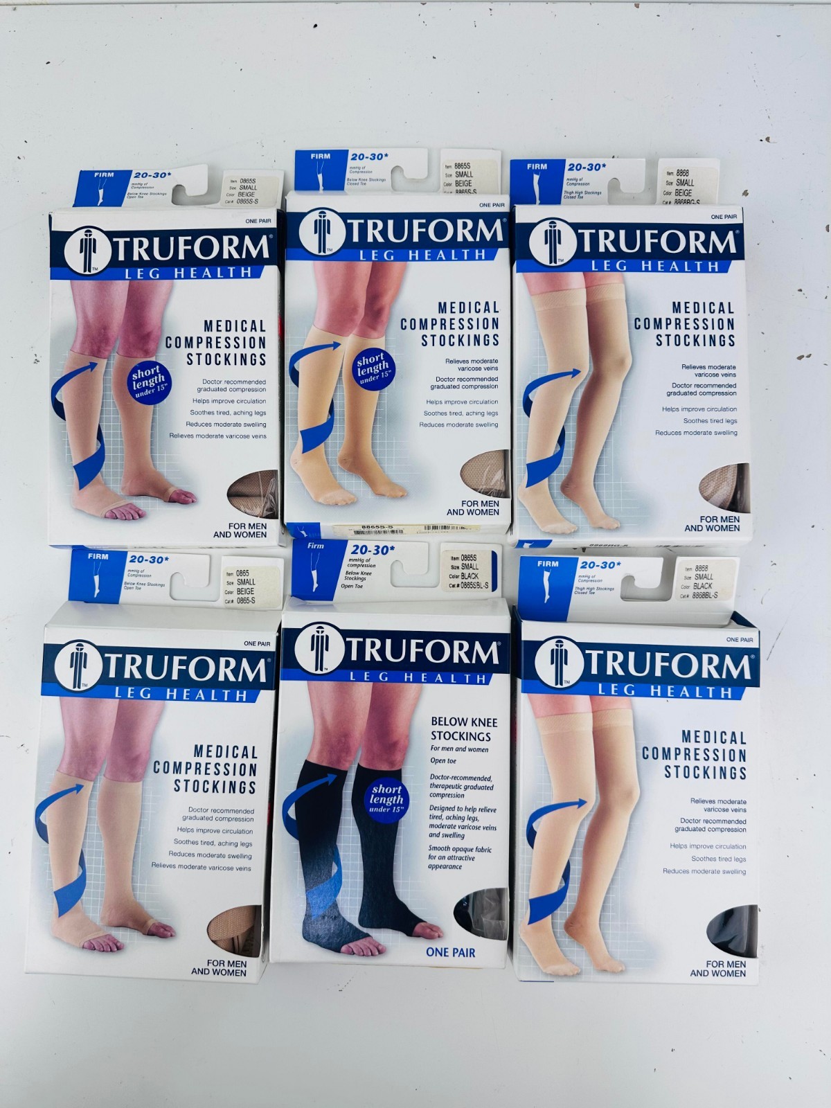 Truform Leg Health Firm Moderate Compression Dress Socks Size Small Lot of 6