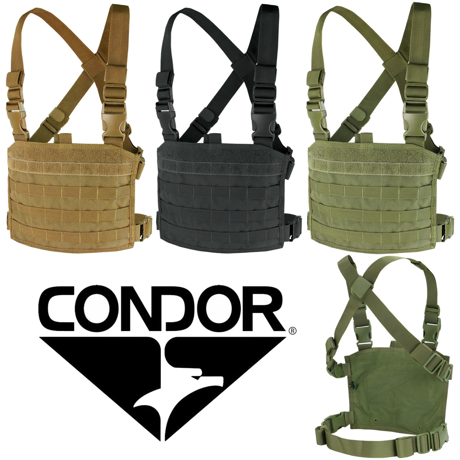 Condor MCR3 Tactical MOLLE PALS Fast Modular Chest Panel Range Harness Rig Vest
