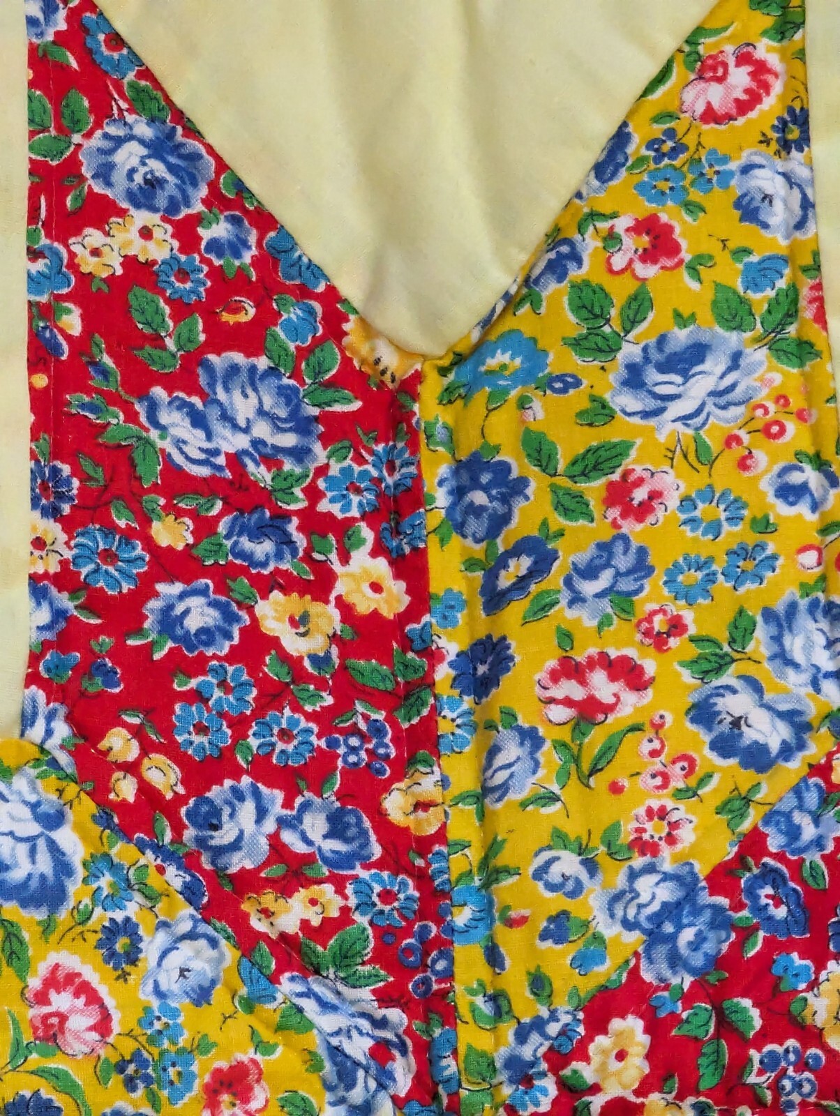 Ruffled colorful ruffled patchwork 2 shams standard red yellow star pattern
