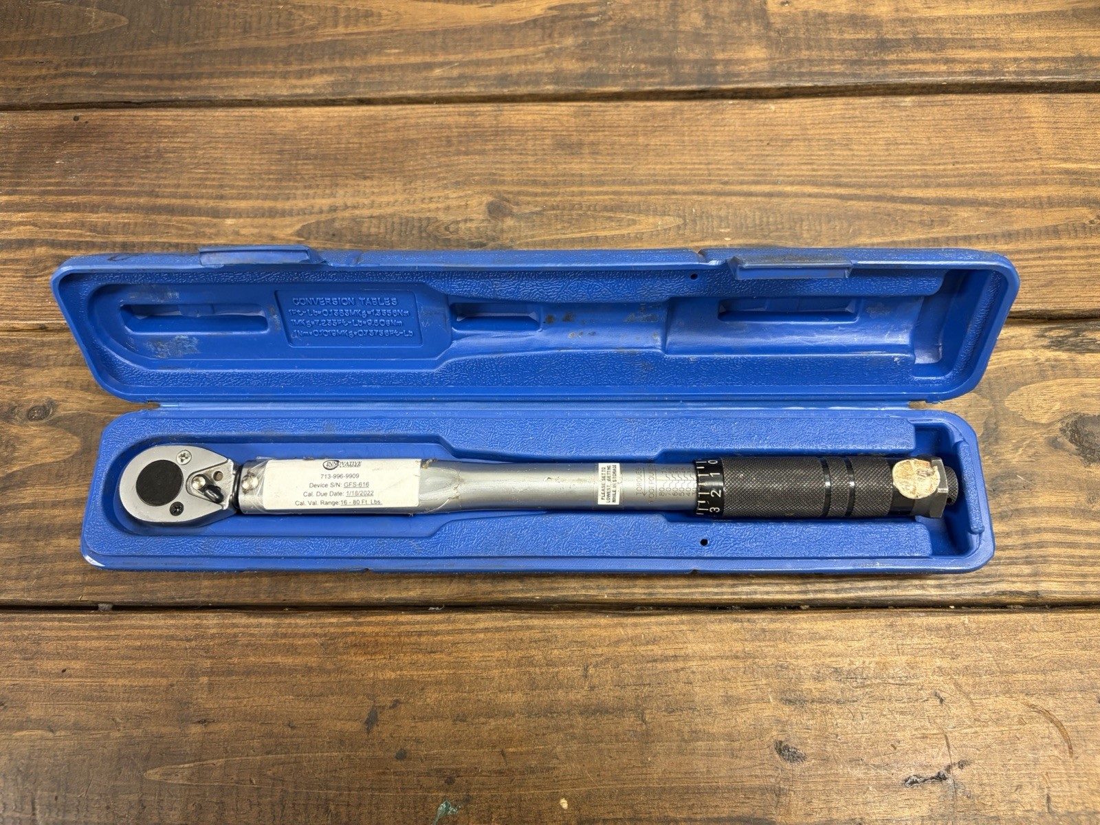 Westward 4DA95 3/8” Drive Click Torque Wrench 10-80 Ft-Lb w/ Case Clean