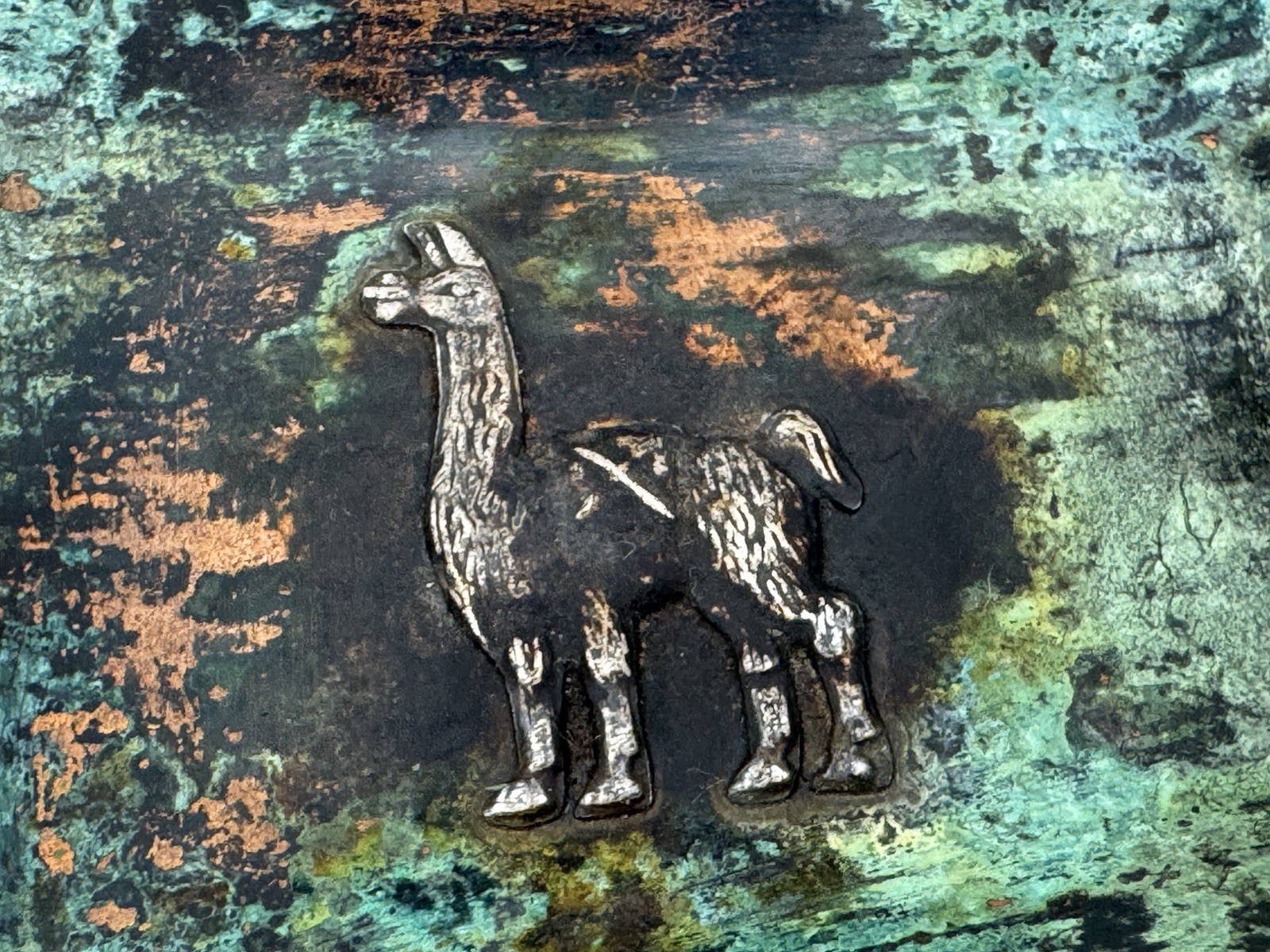 Vintage Ashtray Llama Peru Copper