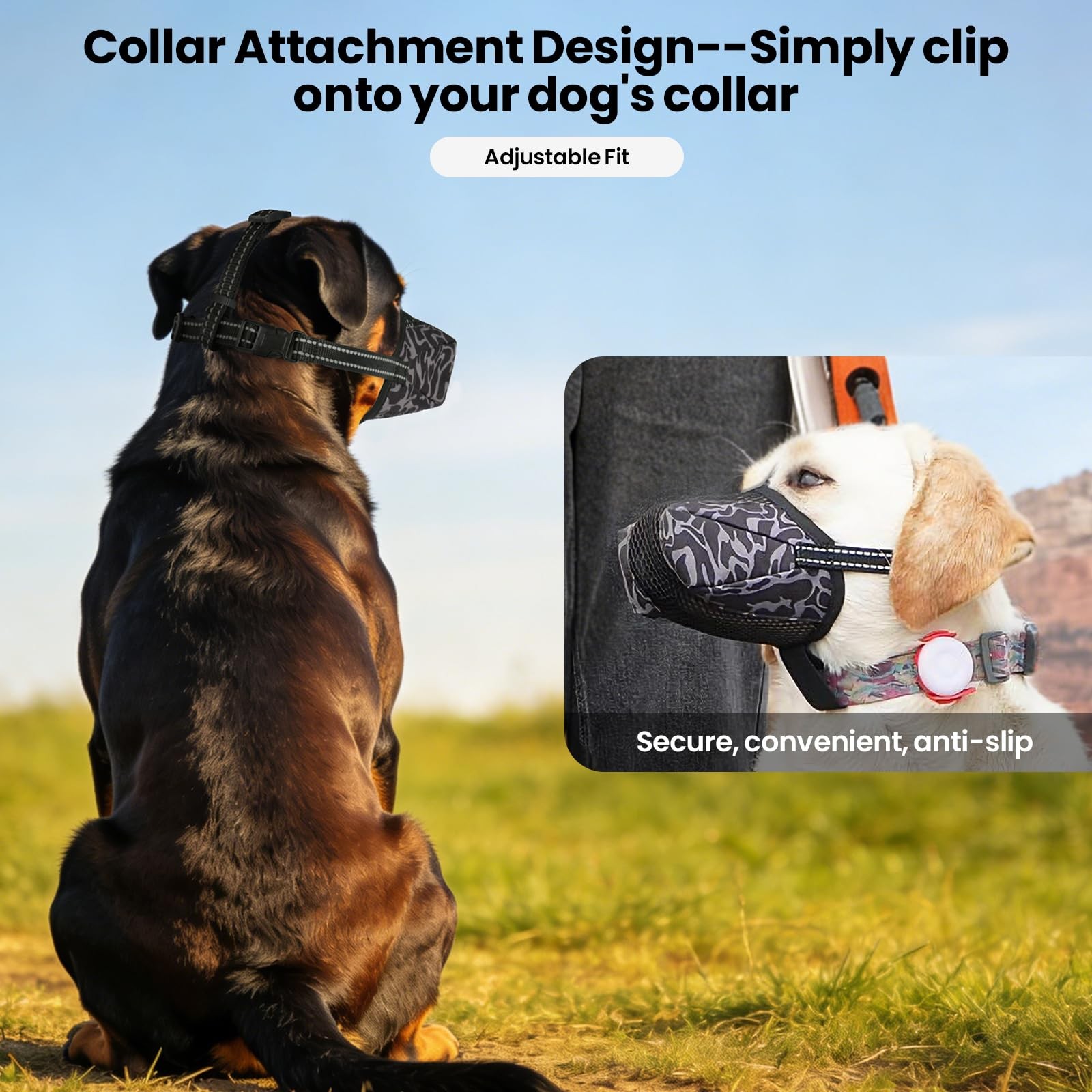 AuraPaw Soft Dog Muzzle for Small Dog,Reflective Muzzles to Prevent Biting | ...