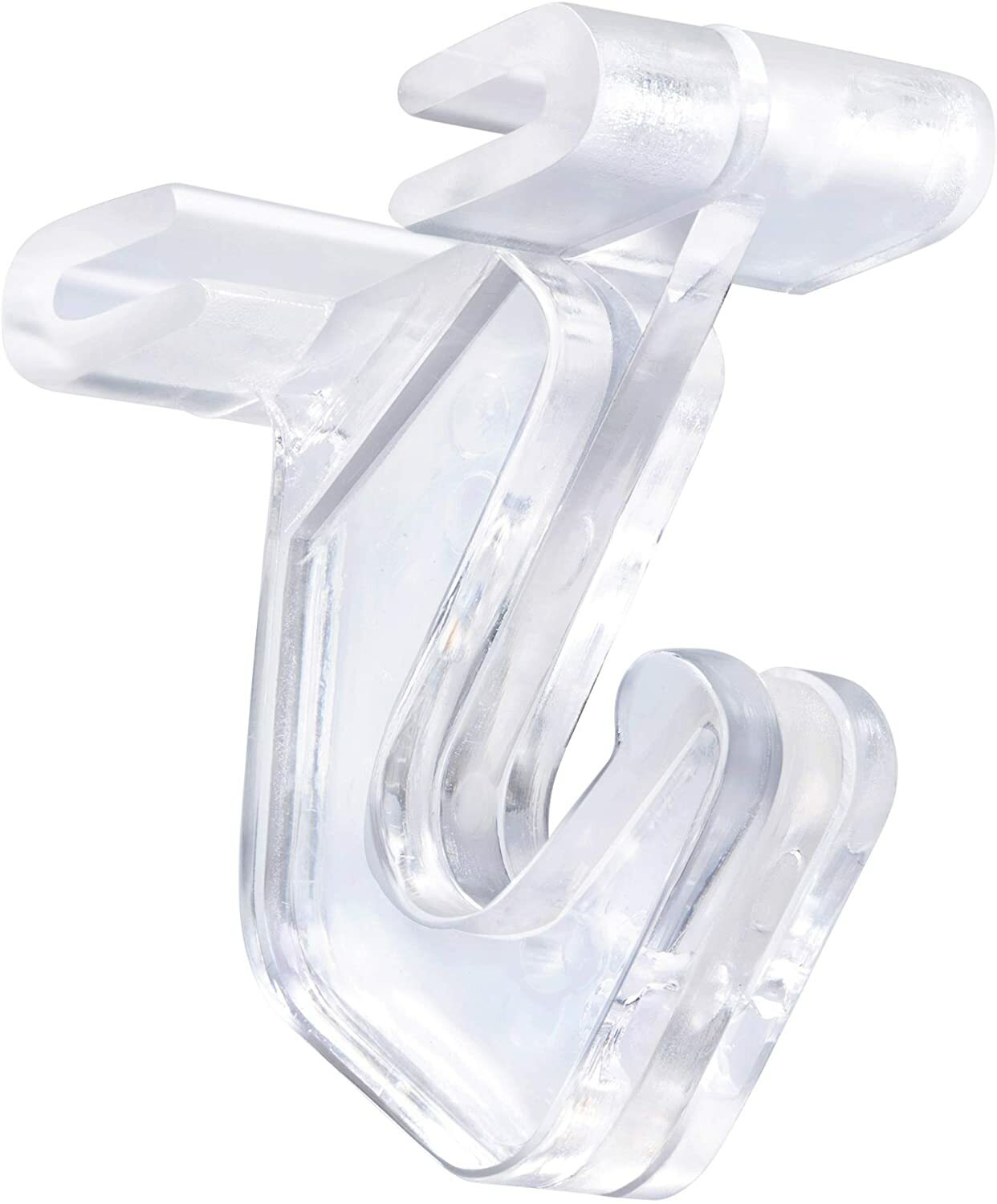 Pack of 100 - Crystal Clear Hinged Polycarbonate Ceiling Hooks for Drop-Ceiling