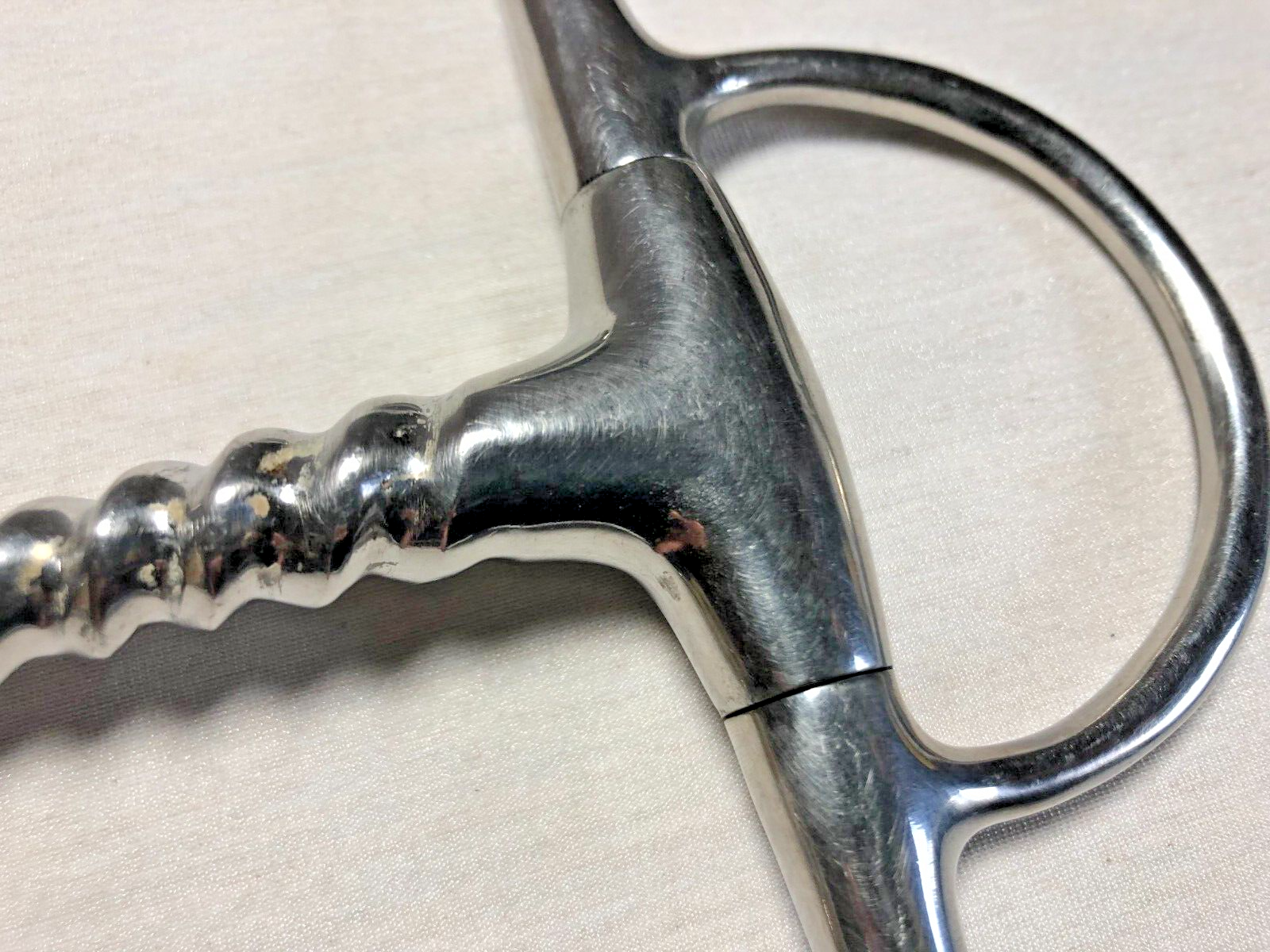 Full Cheek Snaffle Bit Pinchless Corkscrew Mouth ~ 5"