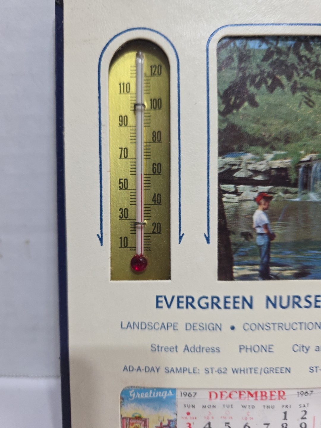 1967 Thermostat Calender Evergreen Nurseries
