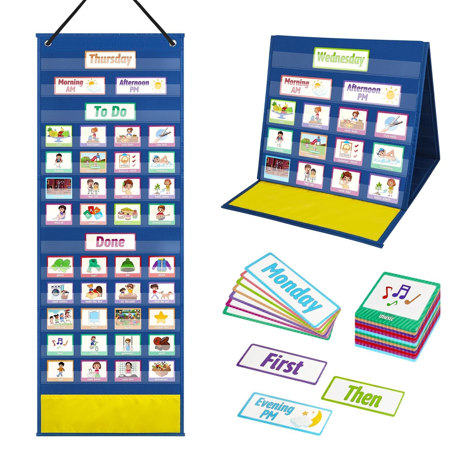 Large Visual Schedule for Toddlers Chore, Morning Bedtime Routine Chart |Auti...