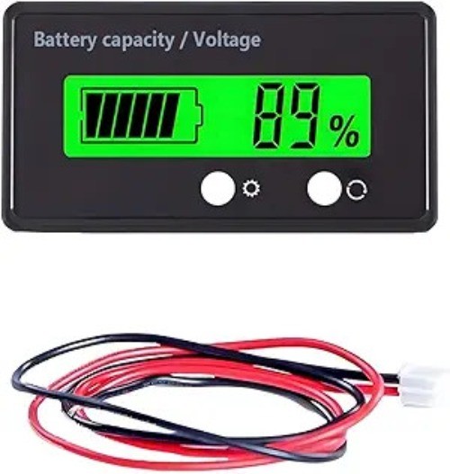 12V 24V 48V 60V 72V Battery Capacity Indicator with Alarm, Digita Color: Green