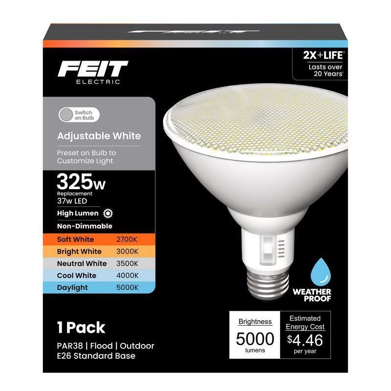Feit PAR38 E26 (Medium) LED Floodlight Bulb Adjustable White 325 Watt