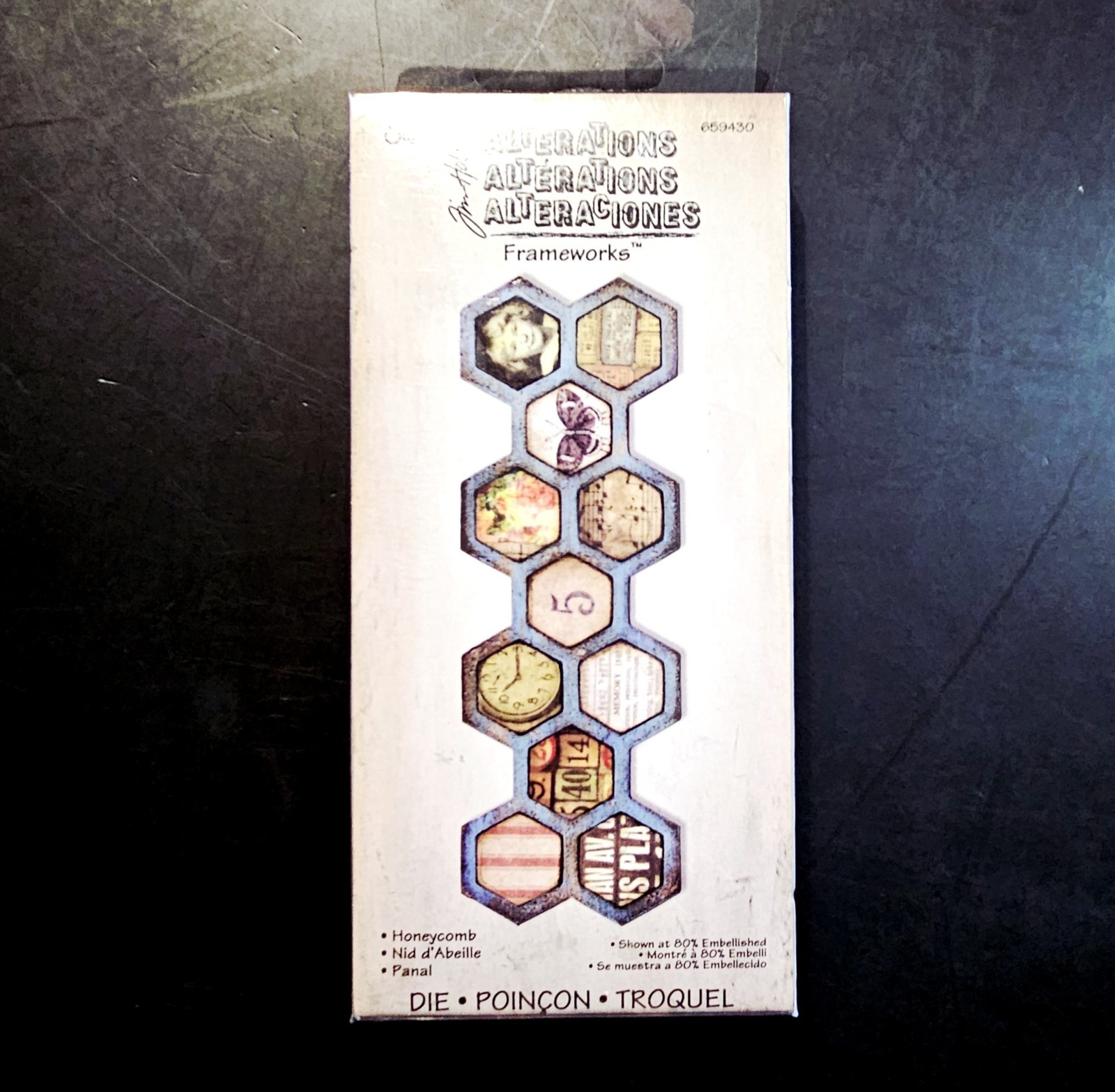 HONEYCOMB Tim Holtz Sizzix Cutting Die Border Alterations 659430 sz1