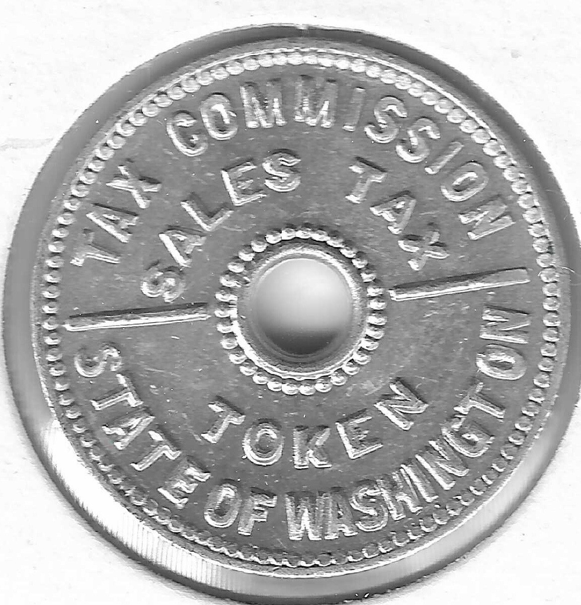 Sales Tax Token, Tax Commission, State of Washington, 22mm Aluminum Coin