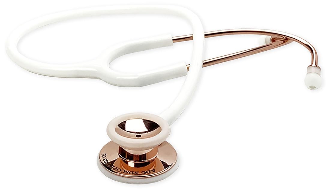 ADC Adscope 603 Clinician Stethoscope with Rose Gold White Tubing