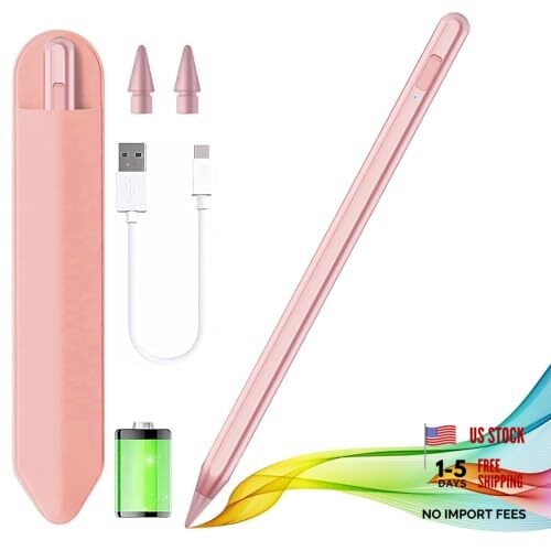 Stylus Pen for iPad 2018-2025 with Palm Rejection, Apple Pencil for Rose Gold