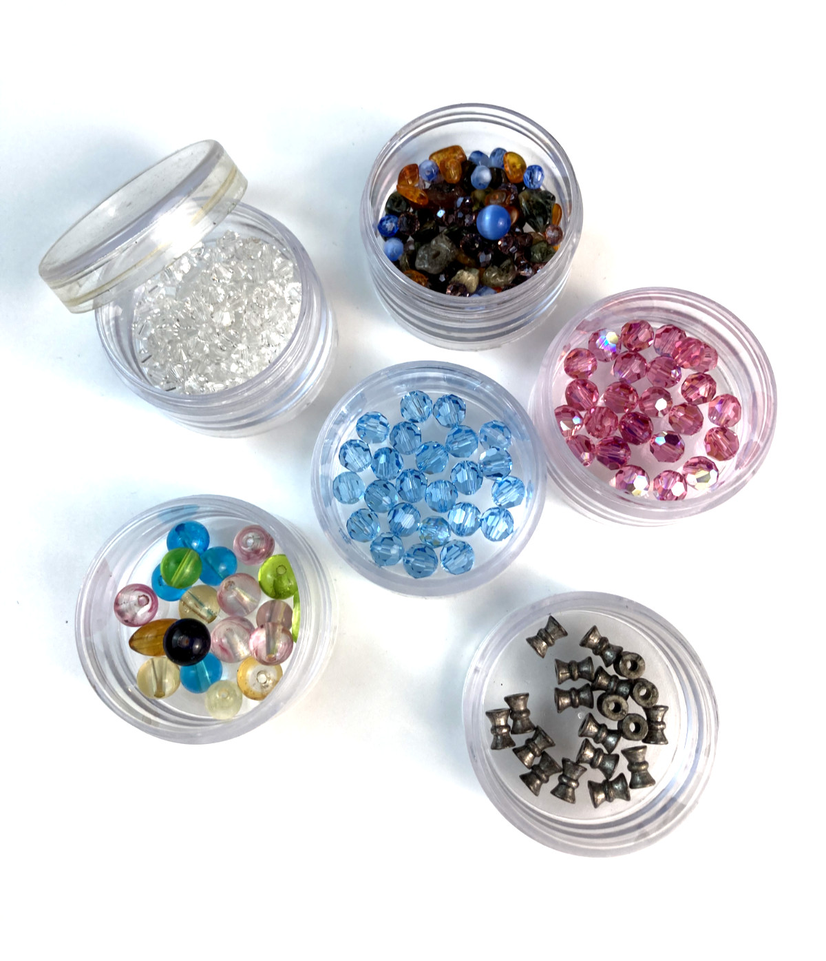 6-Part Clear Plastic Interlocking Pill Bead Craft Storage Container, Small 1.5"