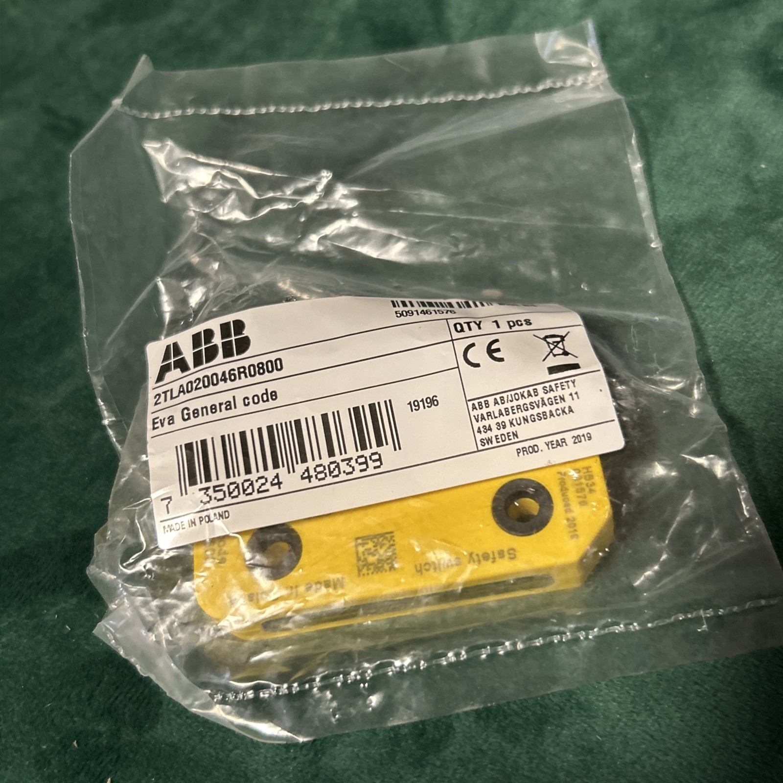 ABB Eva General Code  2TLA020046R800 Jokab safety Eden Safety Switch New
