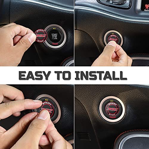 Push Start Button Cover for Dodge Challenger Charger Red - 392 New Style